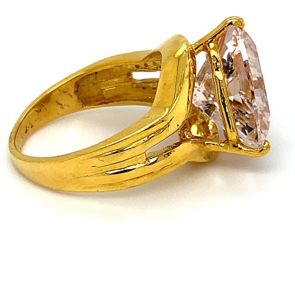 Morganite 9.02ct Solid 18K Yellow Gold Ring - Picture 3 of 7